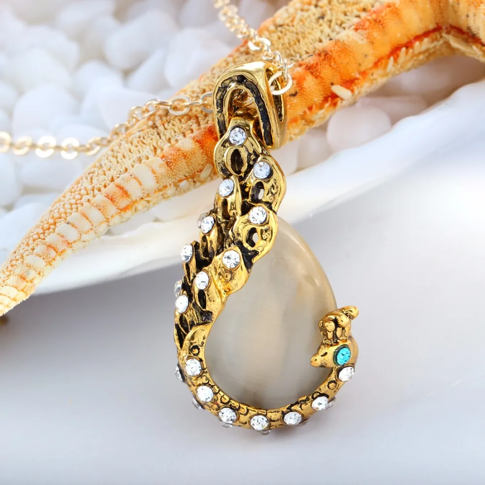 Дешевые Ювелирные наборы с опалом павлином голубым камнем австрийским