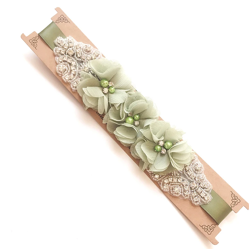 2019 New Fashion Beauty Flower Bridal Sash Rhinestone Wedding Party Bride Bridesmaid Belt Dress Streamer Girdle Waistbands Femme |
