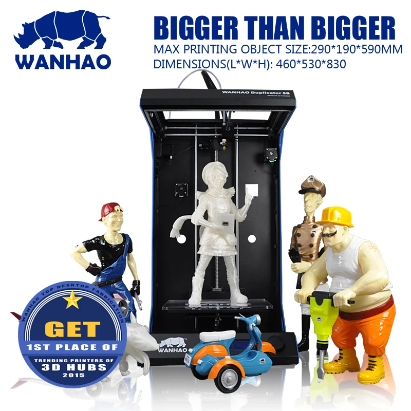 2018 новейший wanhao FDM 3D принтер D5S самой большой области печати комплект с бесплатной