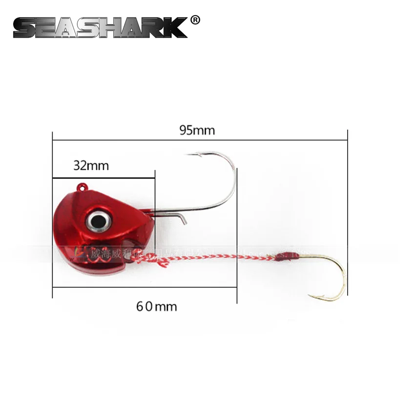SEASHARK Lead Head Jig Lures 1Pcs/set 40G 60G 80G 100G Seawater Fishing Lure Sea Artificial Bait | Спорт и развлечения