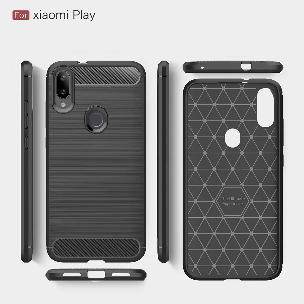 KEYSION чехол для телефона Xiaomi Play из углеродного волокна Мягкий ТПУ силиконовый