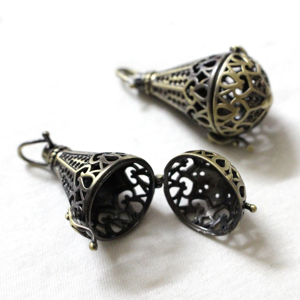 Винтажный Латунный Медальон Teradrop с бронзовым покрытием ажурная Подвеска