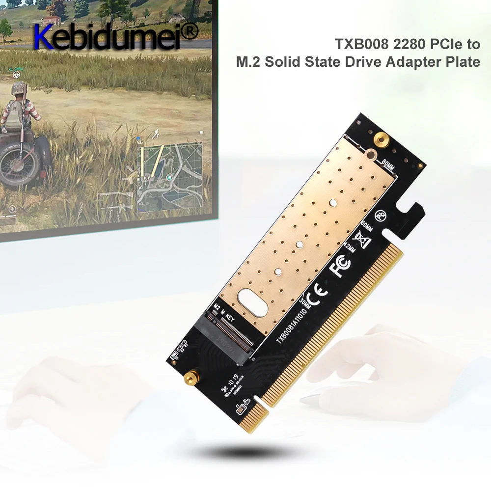 

Kebidumei M.2 NVMe SSD NGFF к PCIE 3,0 X16 X4 адаптер M Key интерфейс Плата расширения полная скорость поддержка 2230 до 2280 SSD
