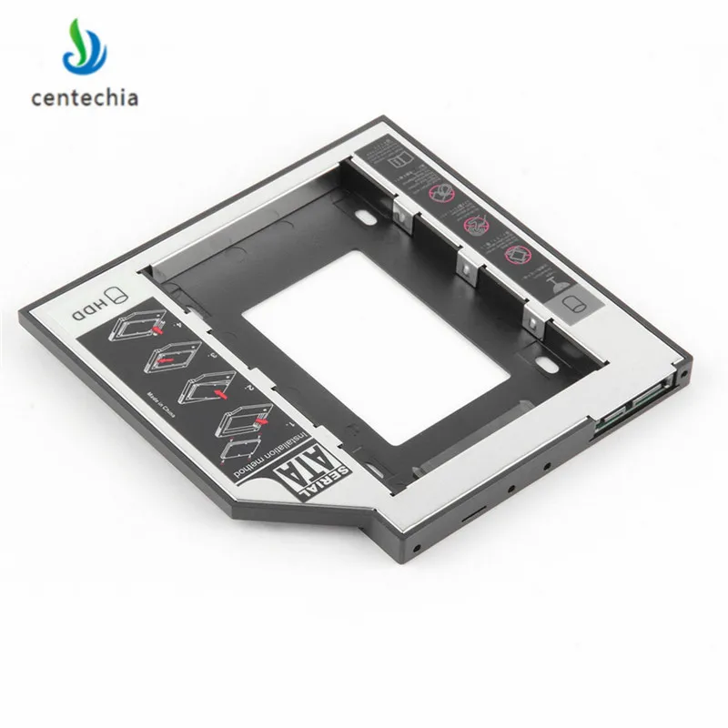 

Centechia Universal SATA 2nd HDD SSD Hard Drive Caddy New 9.5mm for CD/DVD-ROM Optical Bay For HDD SATAII SDD Hard Disk Bracket