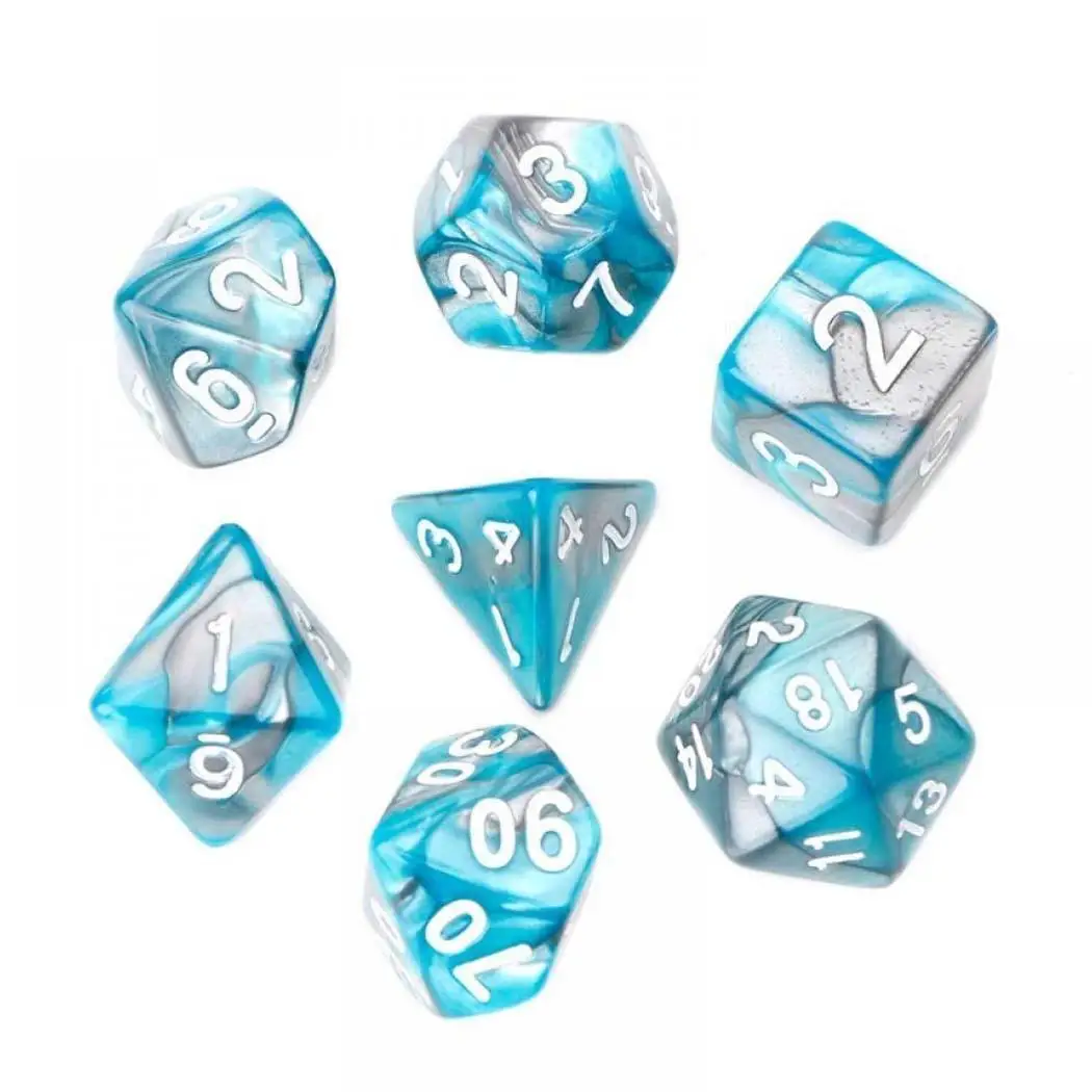 7 шт./компл. Творческий RPG игра в кости Красочные Разноцветные Игральные Кости