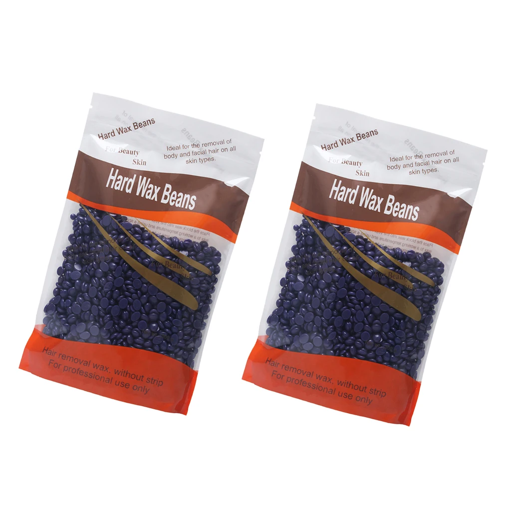 No Strip Body Depilatory Hair Cleaner Hot Film Wax Beads Waxing Removal Beans 2x300g (Lavender) | Красота и здоровье