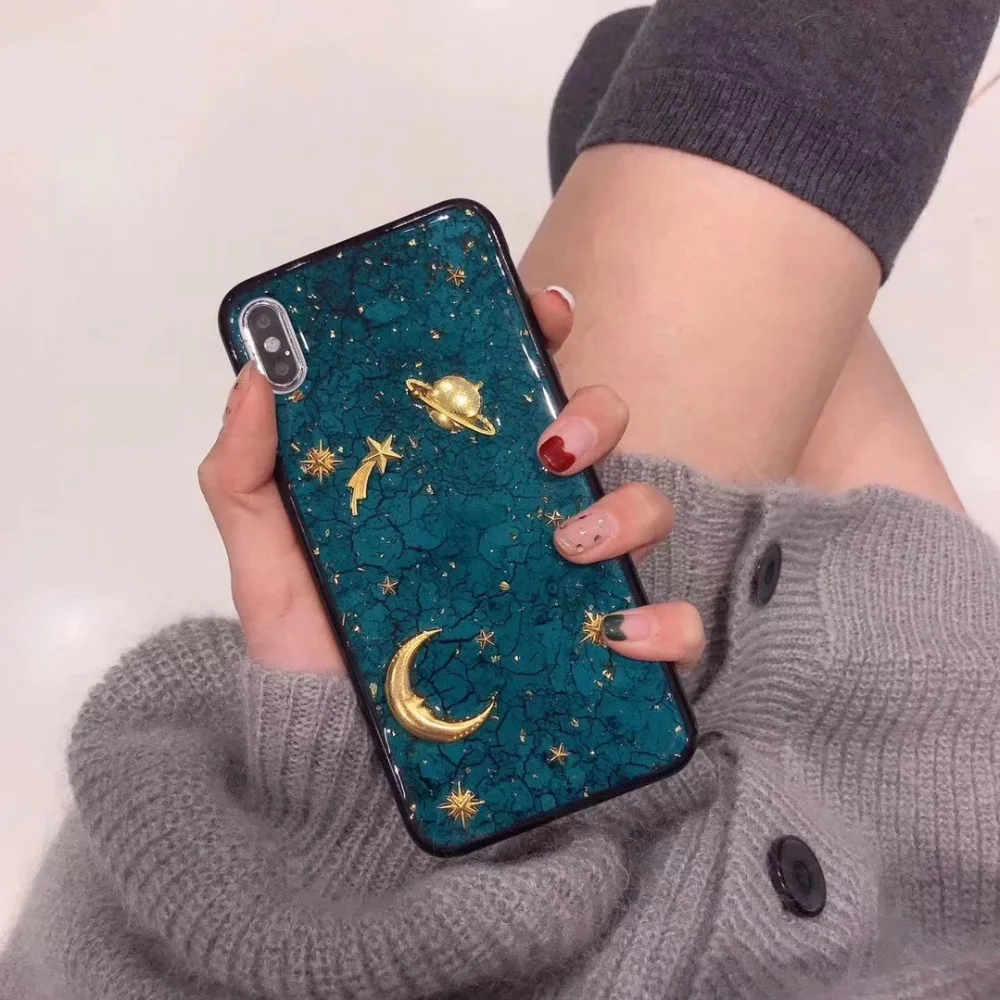 Модные планета Луна мягкий чехол для телефона iPhone6 6 Plus 7 8 X XS XR Max |