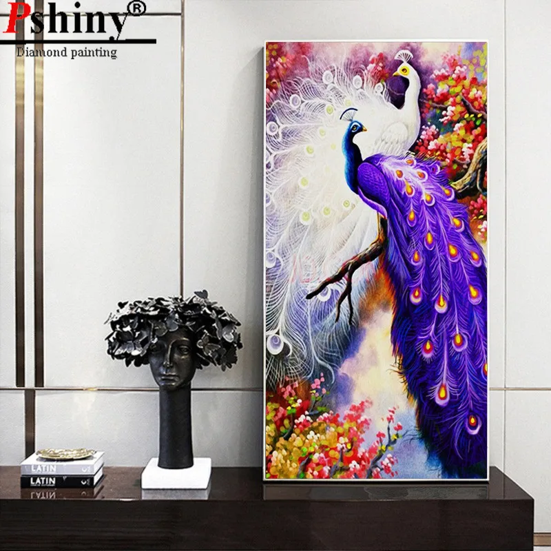Алмазная вышивка PSHINY 5D DIY распродажа белые фиолетовые картины с изображением
