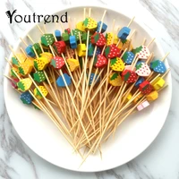 100pc strawberry food picks fruit fork sticks buffet cupcake toppers cocktail forks wedding festival decorations birthday