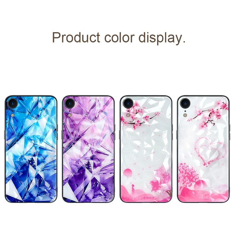 SUEF 3D Diamond Design For iPhone XR Case Hard PC+Soft TPU Phone Bags Cases Fundas Anti-knock Capa |
