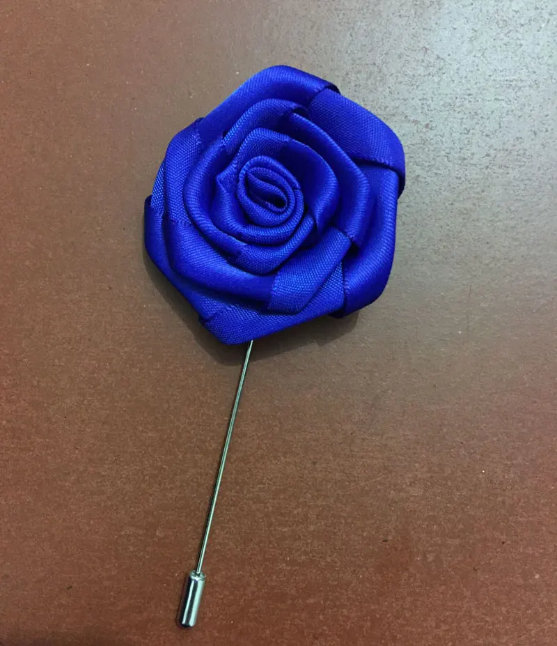 Royalblue 1 шт. Свадебный Жених шафера бутоньерка лента шелковая Роза украшение для свадьбы Поставки выпускного вечера вечерние Цветочные мужские тканевые аксессуары - Цвет: Royalblue
