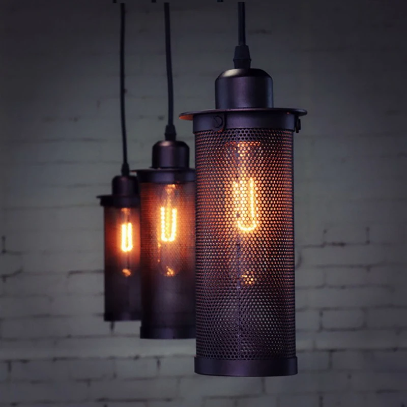 

vintage pendant lights Iron loft Nordic Retro Light Industrial cage lamp Restaurant Coffee bar shop Lighting lustre pendant lamp