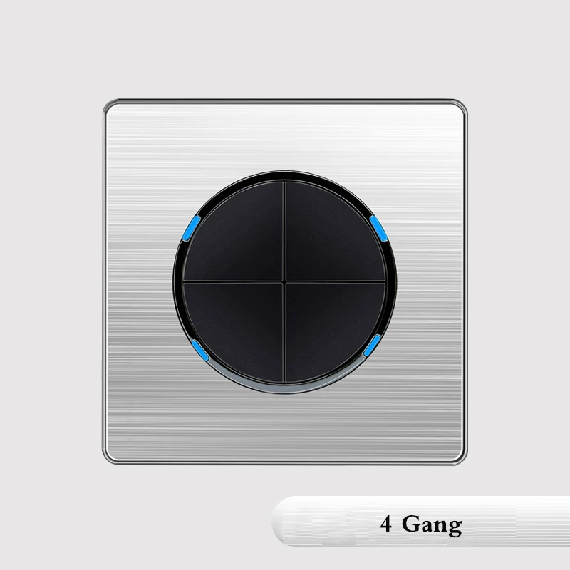 4 Gang 2 Way ЕС, Франция, Великобритания, Германия, США розетка, 86 Тип, переключатель, телефонная ТВ розетка, домашняя настенная 1, 2, 3, 4 банда, 1 способ, 2 способа, светильник, светодиодный - Цвет: 4 Gang 2 Way
