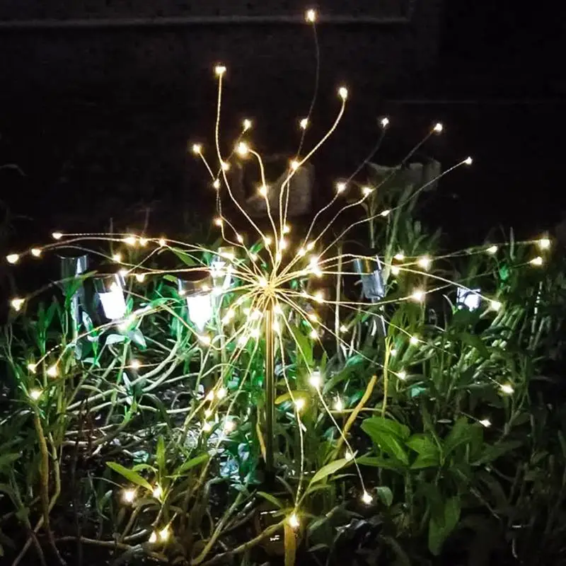 Теплый белый/многоцветный светильник на солнечных батареях 105LED Starburst Сказочный светильник фейерверк светильник IP44 водонепроницаемый Рождественский Декор лампа