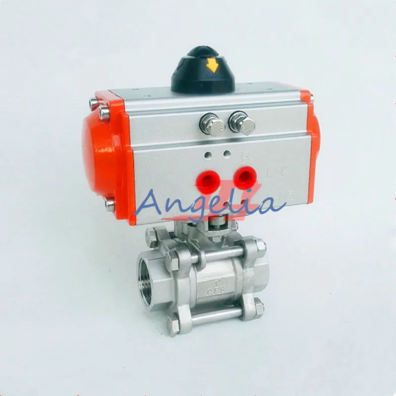 G1-1/2&quot DN40 Stainless Steel 304 Three-Piece Type Pneumatic Ball Valve Double Acting PTFE Seal Water Air Oil | Обустройство дома