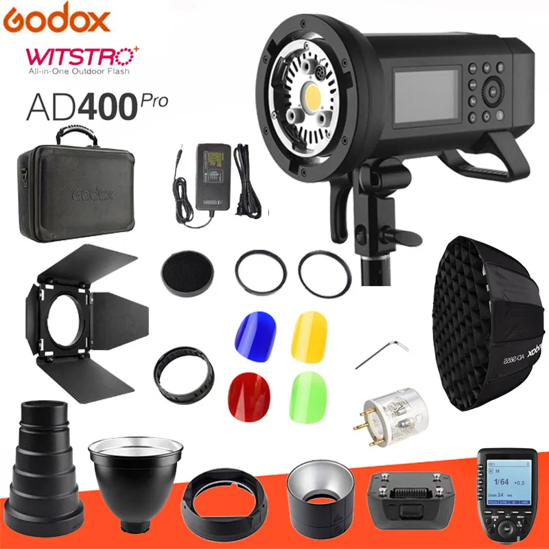 AD400pro kit 4 Godox AD400 Pro все-в-одном для съемки вне помещения с системой встроенный 2,4G Беспроводной X Системы+ софтбокс AD-S85S BD-08 SN-04 набор сот на выбор - Цвет: AD400pro kit 4