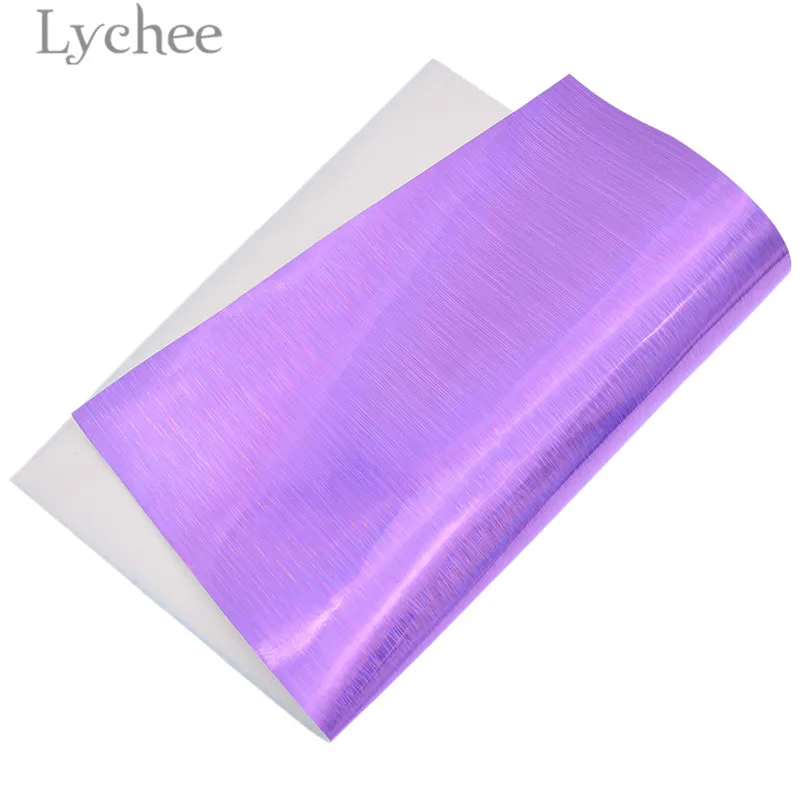 Lychee A4 Hologram Faux Leather Fabric High Quality Pure Color Synthetic DIY Material For Handbag Garments | Дом и сад