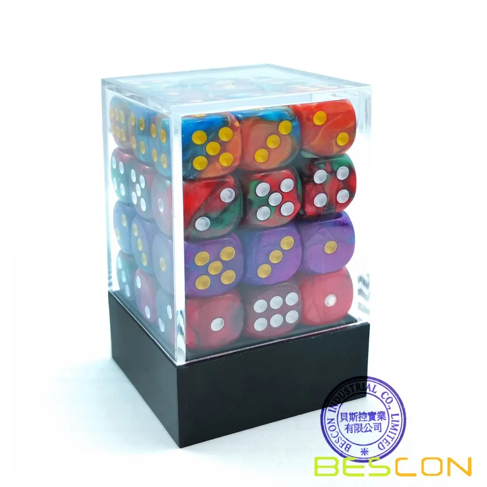 Bescon D6 12 мм 36 шт набор Шестигранная форма (36) блок игральных костей разные цвета близнецов
