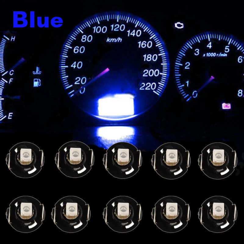 T4 T4.2 Car Instrument 1 LED Light Bulb 3528 SMD White Blue Red Green Neo Wedge Meter Panel Gauges Climate Control Auto Bulbs