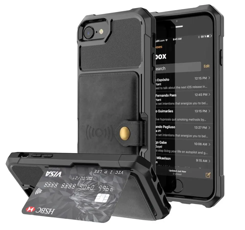 Black Чехол-Кошелек Buiness для iPhone 11 X XS XR XS MAX 6 6s 7 8 Plus, чехол s из искусственной кожи, кошелек, откидная крышка, Пряжка для iPhone 11Pro Max - Цвет: Black