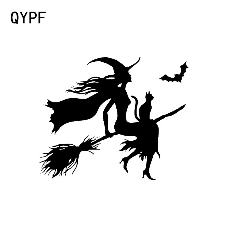 QYPF 12 6*10 3 интересная ведьма Хэллоуин виниловая наклейка на автомобиль силуэт