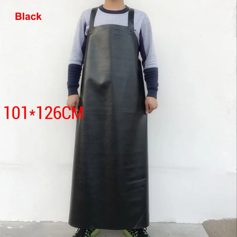 Black101x126 Водонепроницаемый Фартук износостойкий маслостойкий утолщенный рабочие фартуки Анти-кислотные и щелочи промышленный камень Заводская защитная одежда - Цвет: Black101x126