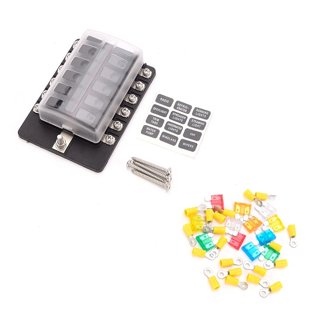 12-полосный блок предохранителей для автомобиля грузовая Морская Лодка