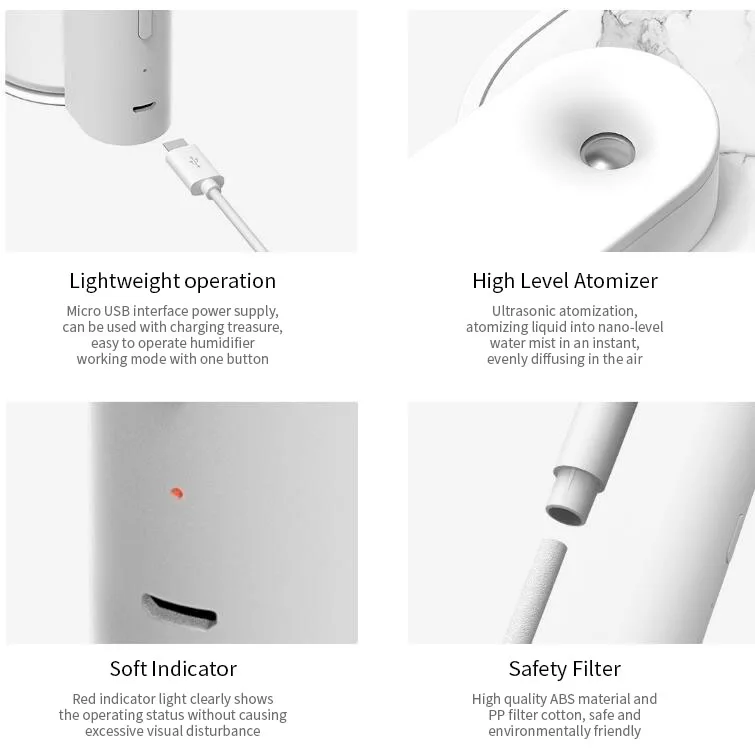 Настольный домашний увлажнитель Xiaomi SOTHING, 260 мл, переносной, тихий, настольный, USB, мини, офисный, для лица, Очищающий воздух, для кондиционера