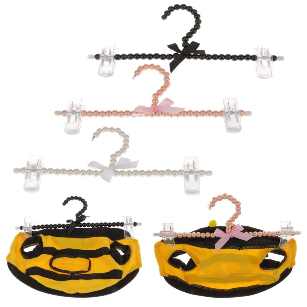 

30cm Pearl Beaded Clothes Pants Hanger Trousers Dress Holder with Clip