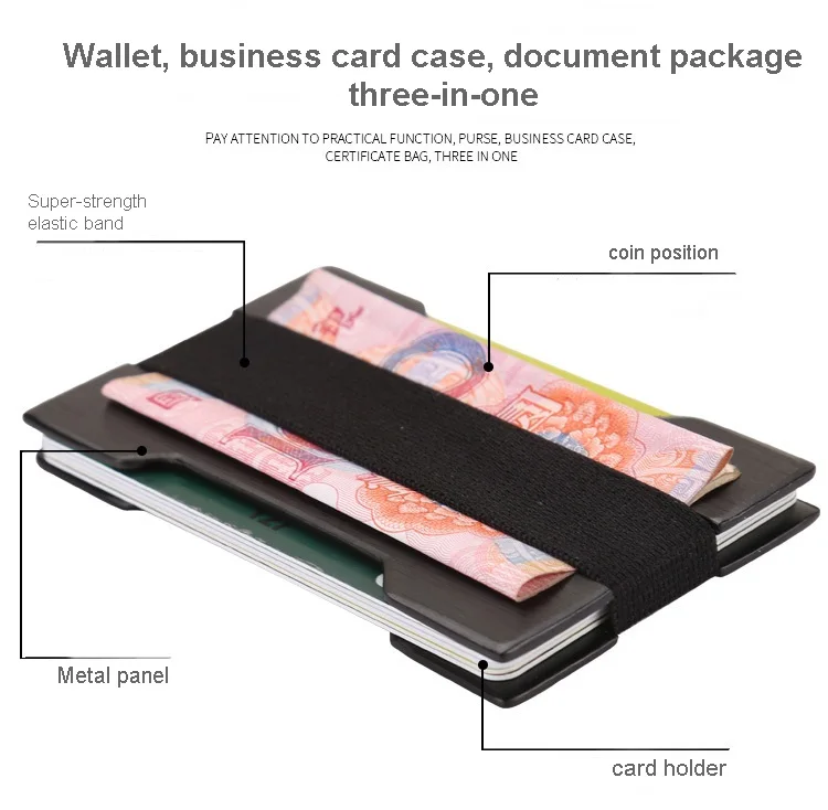 RFID Противоугонная тонкая металлическая Кредитная карта ID держатель карты бумажник на кнопке алюминиевая Визитная Карточка Чехол Porte Carte Femme Homme