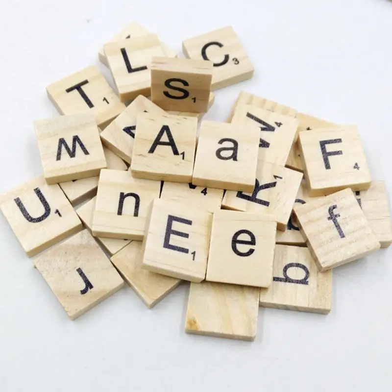 100 шт. набор букв слово Скрапбукинг Scrabble цифры и алфавит плитка деревянная