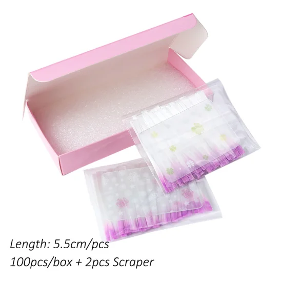 100pcs box STZ 100 шт./компл. Nail Art стекловолокна расширение советы волокна формы для ногтей для УФ-гель здание с скребковый маникюр Дизайн инструменты#1013 - Цвет: 100pcs box