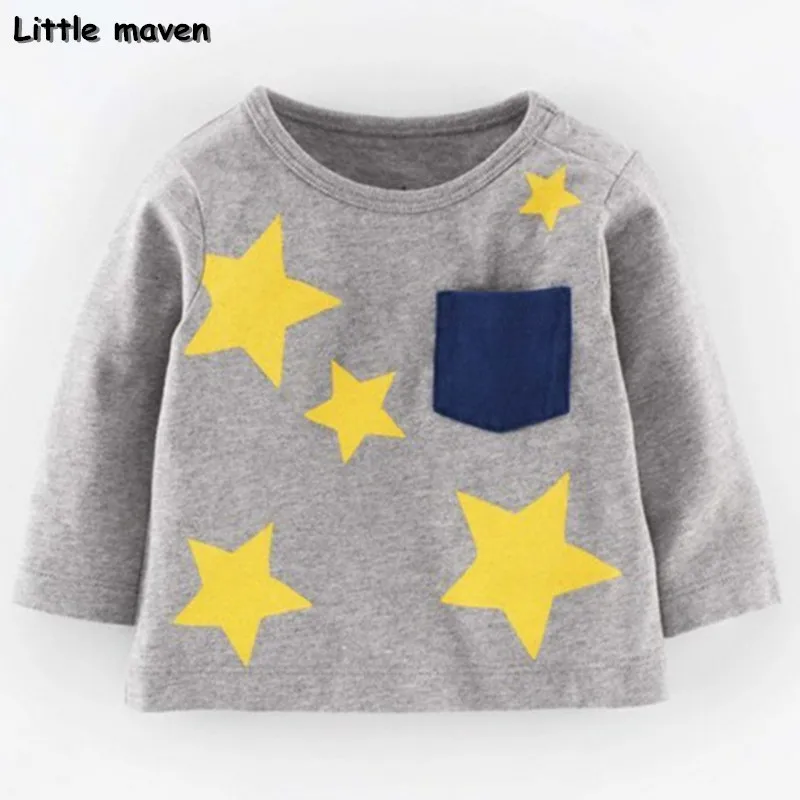 Little maven/брендовая одежда для детей весенне Весенняя Модная хлопковая футболка с
