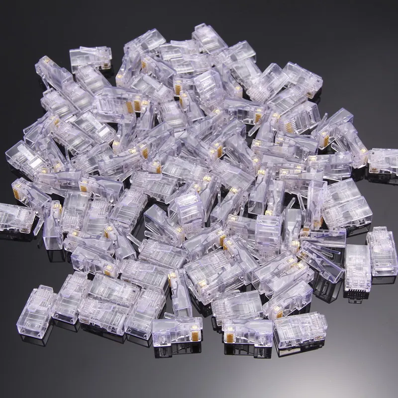 100 шт. новая RJ45 сеть 8P8C модульная вилка Cat5 CAT5e разъем адаптера для Cat5/5e Cat6 кабельных