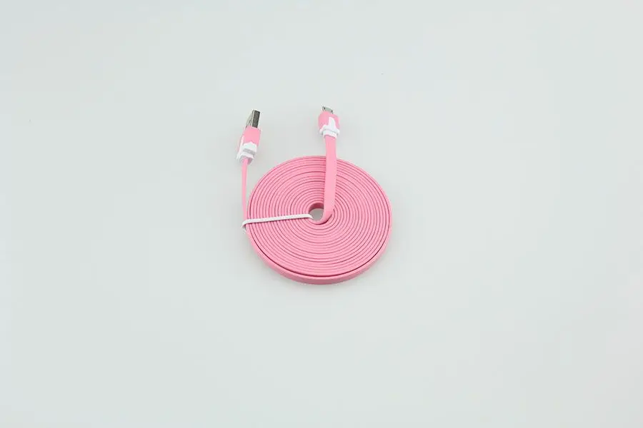 Плоский Цветной USB кабель для зарядки и передачи данных iPhone 7 8 6 ipod touch 5th mini ios Micro 5pin