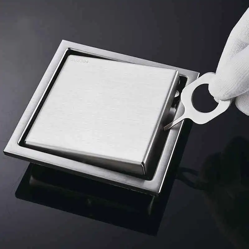 

Shower Drain Floor Drain Tile Insert Square Floor Waste Grates Bathroom Drain Hair Invisible ralo linear rende banheiro