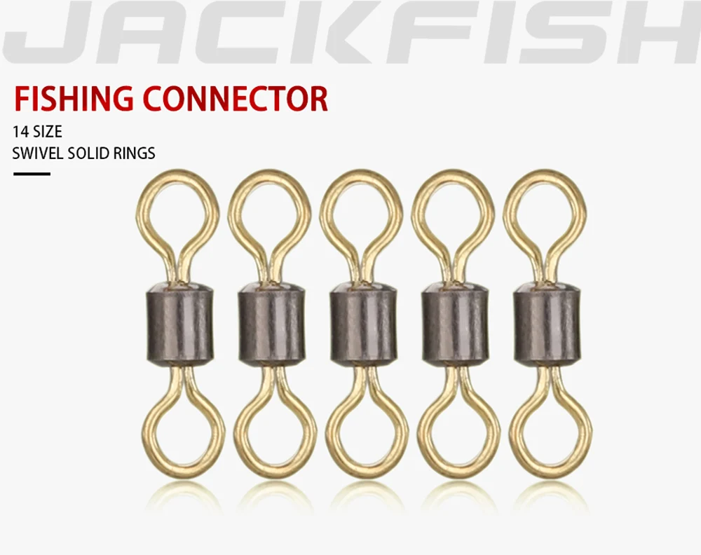 JACKFISH рыболовный разъем медный поворотный 50 шт./лот цвет 8 слово шарикоподшипник вращающиеся Твердые кольца рыболовные снасти рыболовные аксессуары