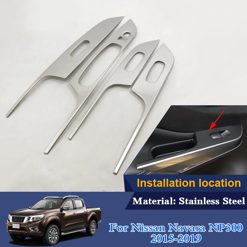 Нержавеющая сталь для Nissan Navara NP300 D23- автомобильный Стайлинг межкомнатные двери окна лифт переключатель Панель крышка украшения