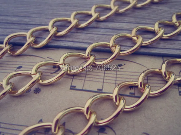 

16ft/lot Gold color Jewelry Chain Necklace Chain 9mmx14mm