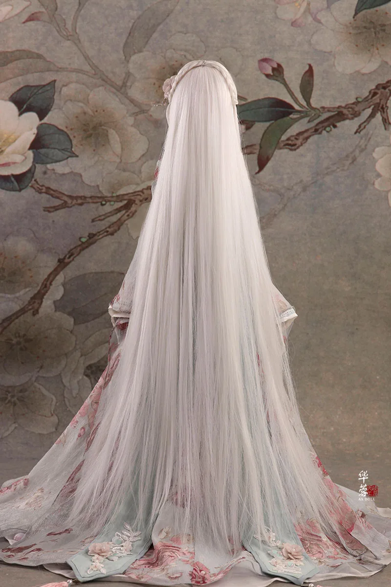 Парик для куклы Cateleya bjd, 1/3 белые женские древние волосы/huarong плетеная Античная кукла с длинными волосами Аксессуары