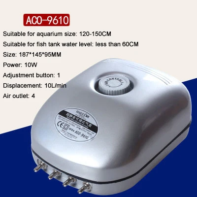 2W 5W 10W воздушные насосы 1/2/4 розетки аквариумный воздушный насос аквариума Супер Бесшумный Регулируемый кислорода насосы US UK AU штепсельная вилка европейского стандарта - Цвет: ACO-9610 10W
