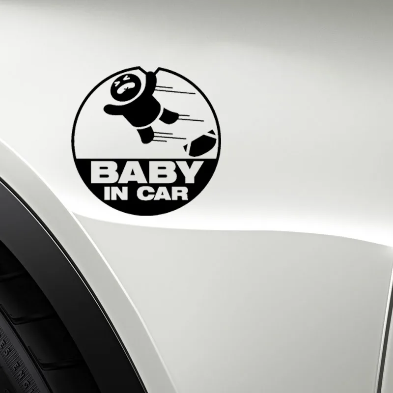 

QYPF 13CM*13CM BABY IN CAR Funny Vinyl Car Sticker Decal Black Silver C14-0264