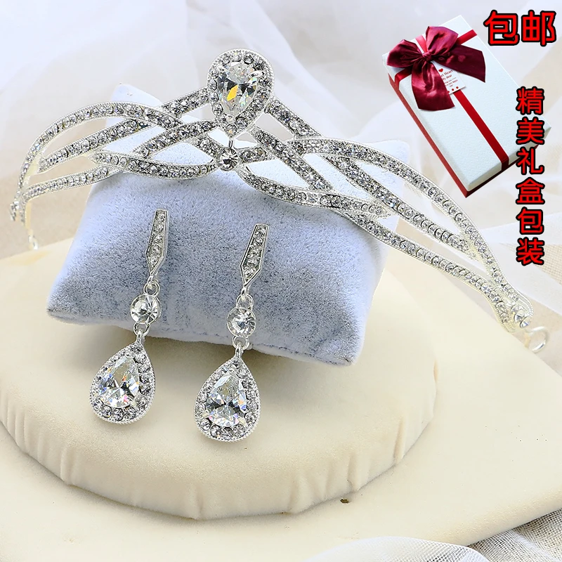 Bridal Butterfly Flower Waterdrop Silver Diamante Crystal tiara hairbands crown earrings wedding hair accessories wholesale | Украшения и