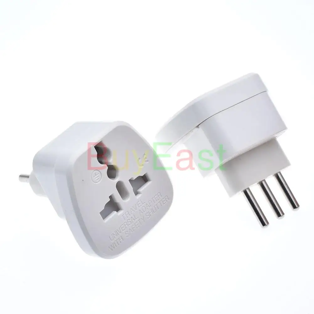 Italian Uruguay 3 -Pin Type L Input Travel Adapter Multi Outlet EU/GE/US/AU/UK AC100~250V 10A With Safety Shutter White | Обустройство