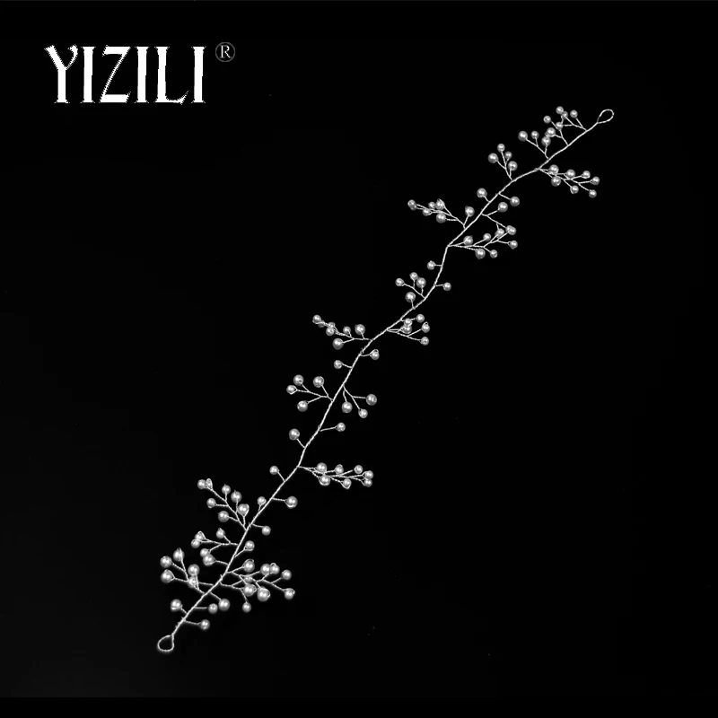 YIZILI новые свадебные ободки для Для женщин волос жемчужина лоза невесты украшения