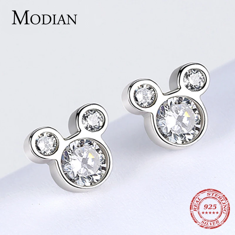 Modian Новое поступление милые стильные серьги гвоздики из стерлингового серебра 925
