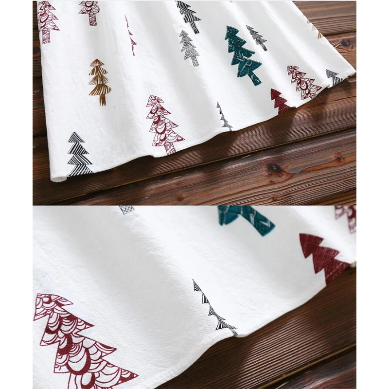 Mori Girl Cotton Linen Vintage Summer Women Clothing O-neck Tree Printed Dress Short Sleeve Loose Casual Vestidos PP-361 | Женская