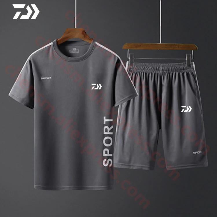Новинка футболка и шорты DAIWA для рыбалки мужские спортивные дышащие