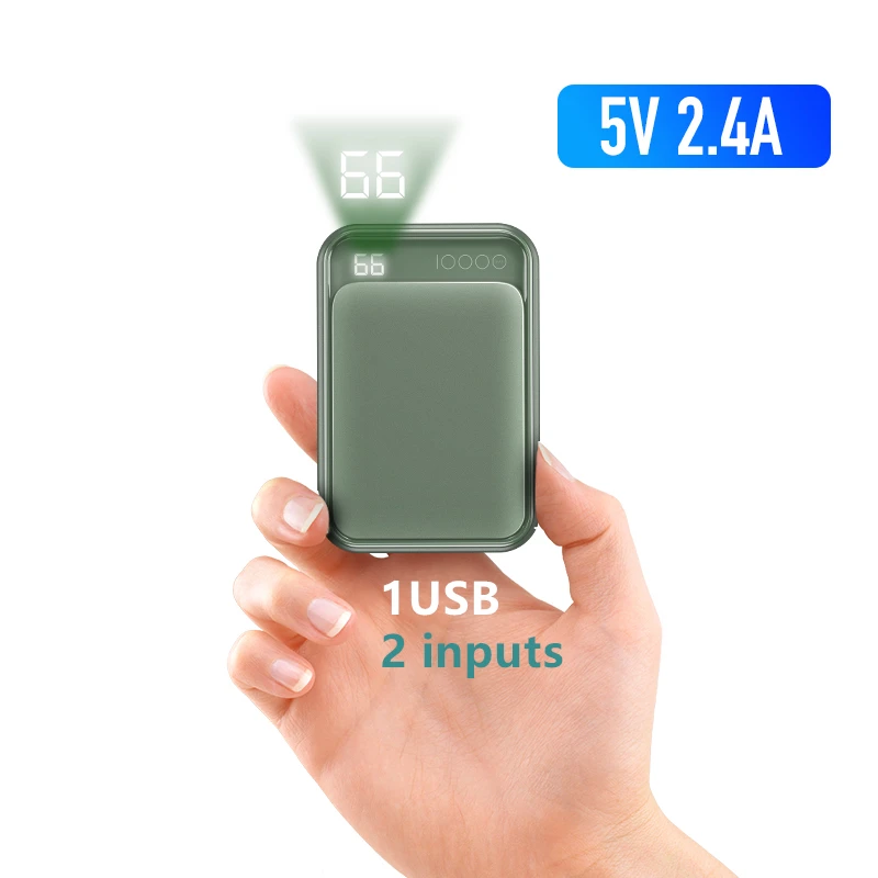 Tear Green3 ROCK Mini 10000 мА/ч внешний аккумулятор с цифровым дисплеем, двойной USB внешний аккумулятор, повербанк питания для iphone XS Max Xiaomi - Цвет: Tear Green3