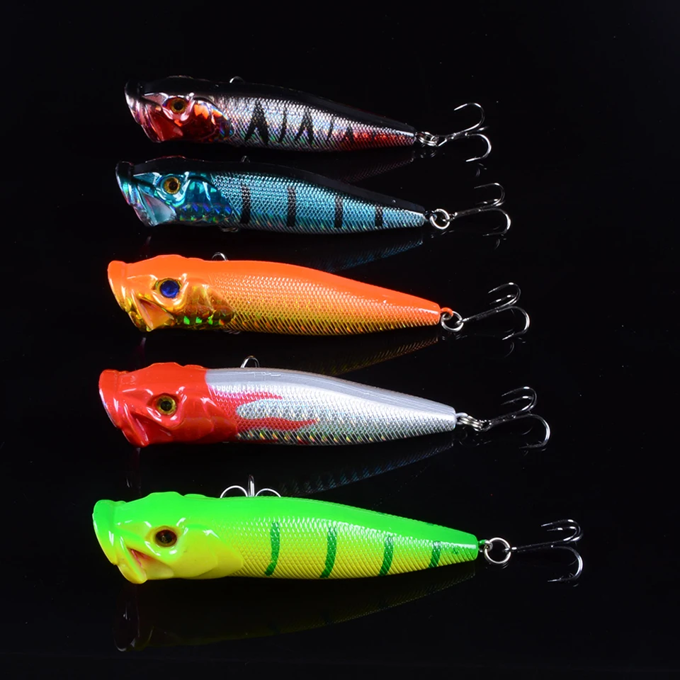 48Pcs/set Mixed Popper Fishing Lure Set Artificial Kit Wobblers Minnow Crankbait Hard Bait 3D Eyes | Спорт и развлечения